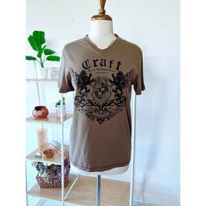 Xios Dark Army Color Velvet T-Shirt NWT